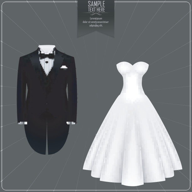 燕尾服和婚纱图片下载