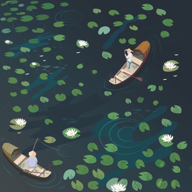 东方传统的捕鱼。图片下载