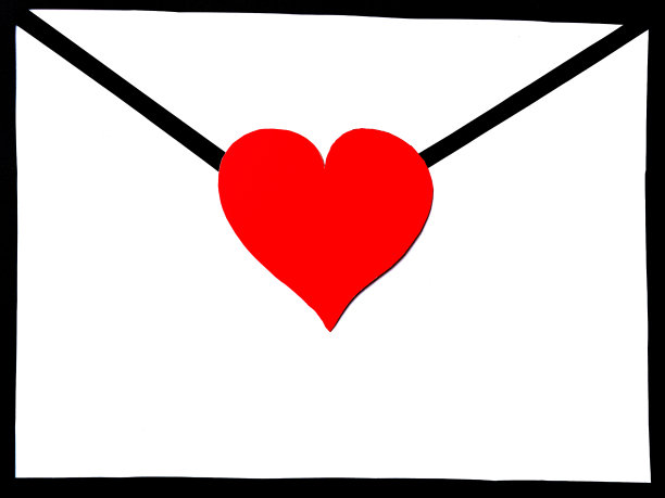 白色信封与心隔绝图片下载