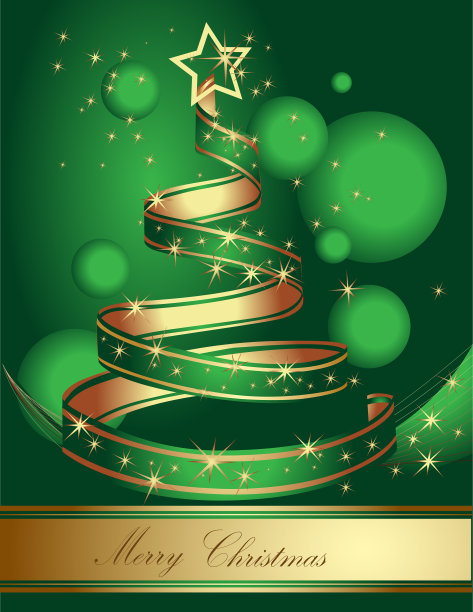 风格化丝带圣诞树。矢量插图。图片下载