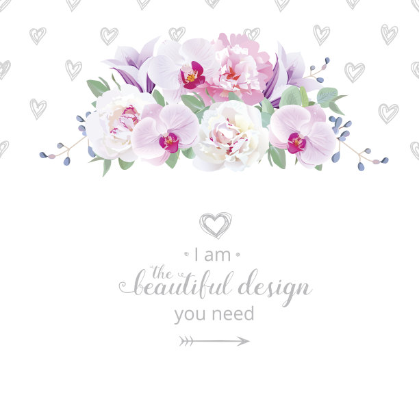 婚礼花矢设计水平卡框图片下载