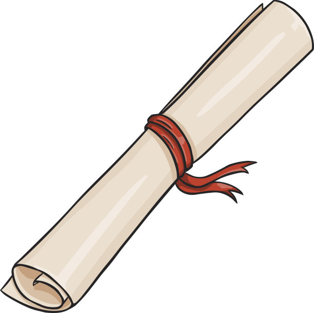 矢量卡通滚动与红丝带图片下载