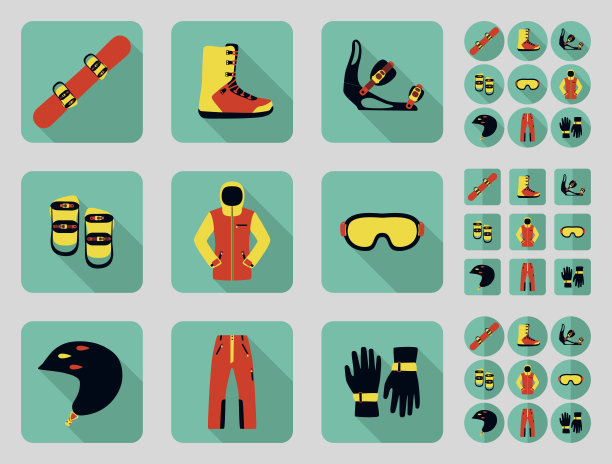滑雪板及其装备。图片下载