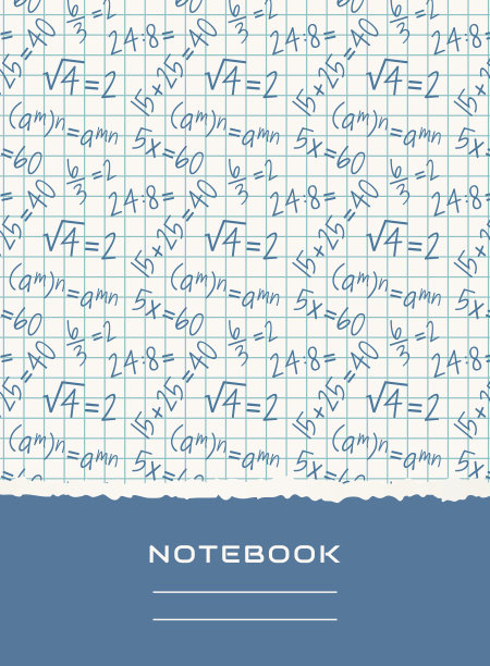 笔记本的封面设计。向量的数学背景。图片下载