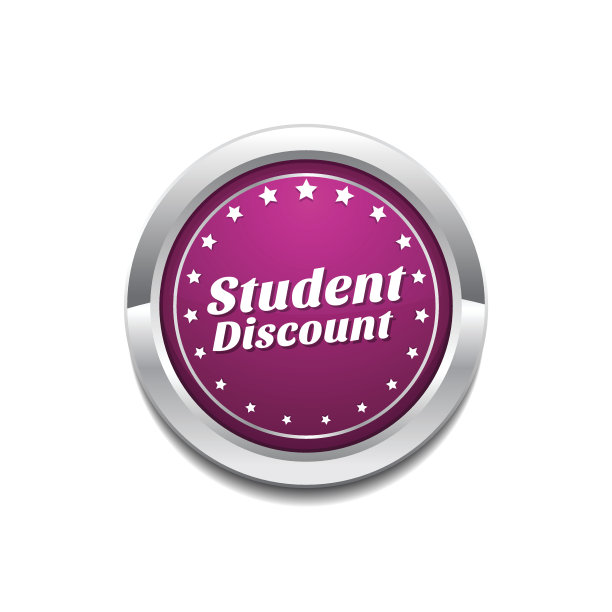 学生折扣粉色矢量按钮图标图片下载