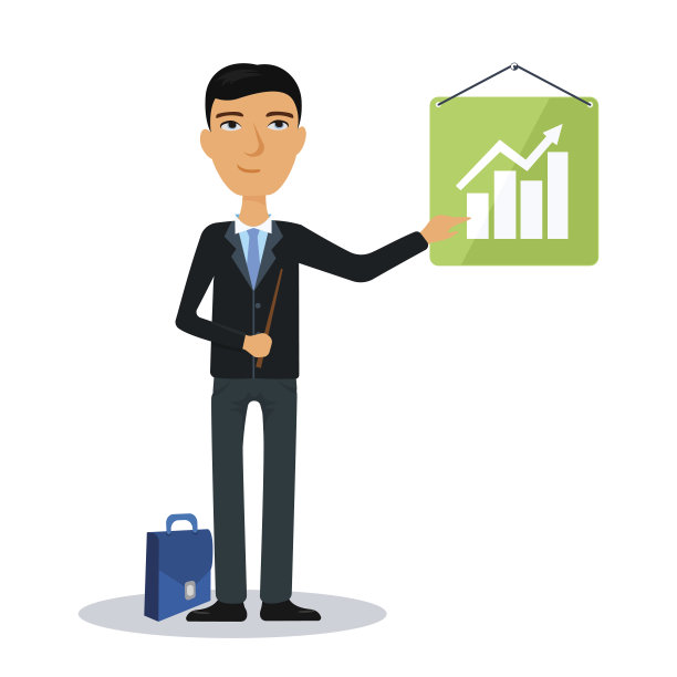 商人展示图表演示。经纪人、经理或交易商。图片下载