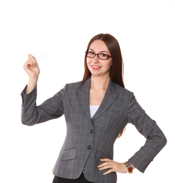 站在白色背景上的年轻女孩图片下载