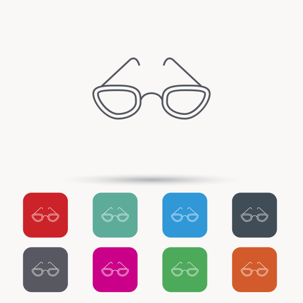 眼镜图标。阅读附件的迹象。图片下载