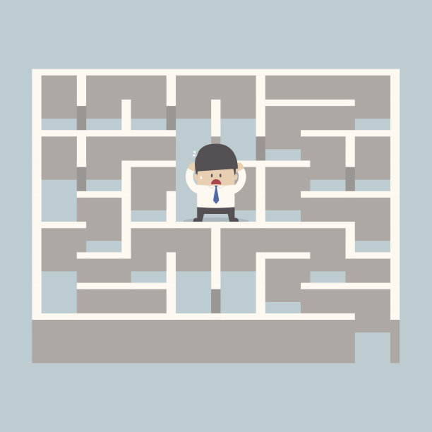 站在迷宫中央的商人图片下载