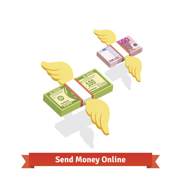 带翅膀的美元和欧元钞票打包飞行素材图片