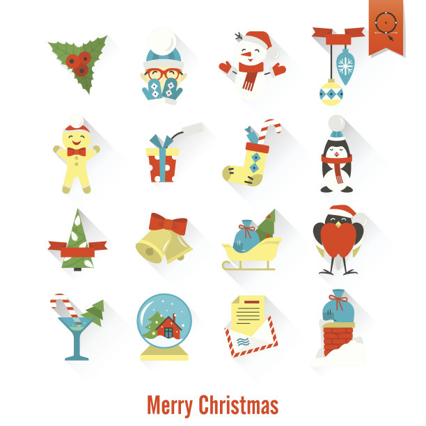 圣诞节和冬季图标收藏图片下载