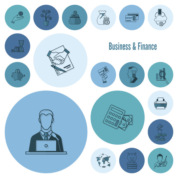 商业和金融图标集图片下载