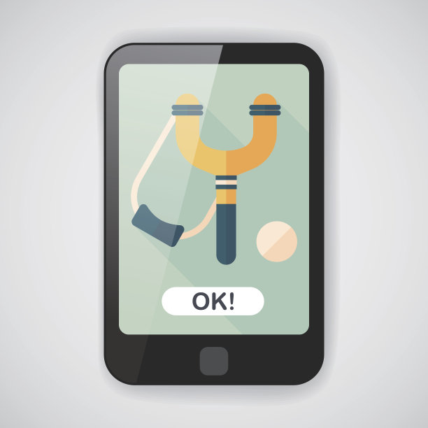 带长阴影的弹弓平面图标，eps10图片下载