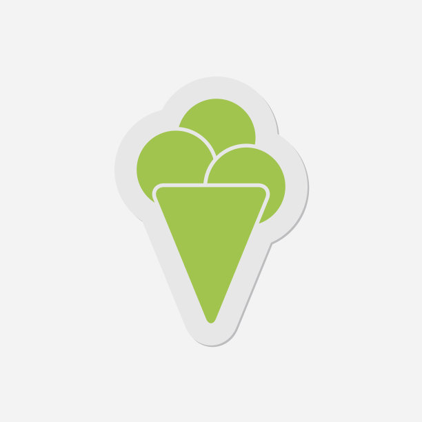 简单的绿色图标-冰淇淋图片下载