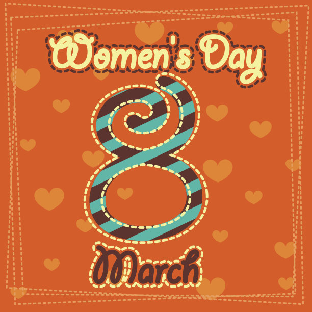 设置3月8日妇女节贺卡。1 _vector插图图片下载