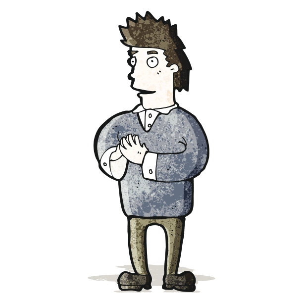 卡通男人手指按在一起图片下载