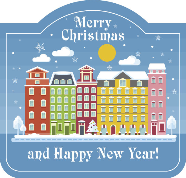 圣诞贺卡日屋图片下载