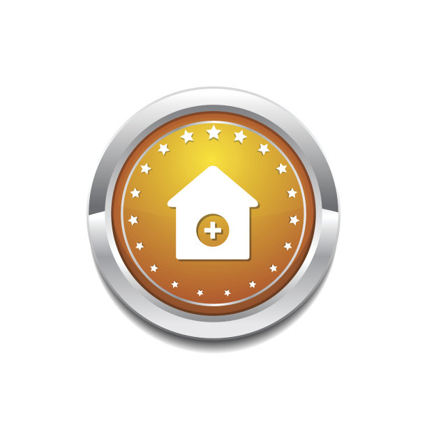 健康包黄色矢量图标按钮图片下载