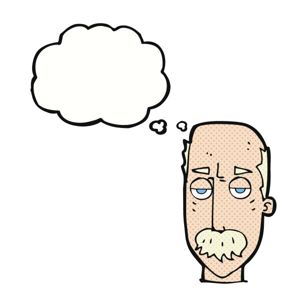 卡通用思想泡烦了老人图片下载