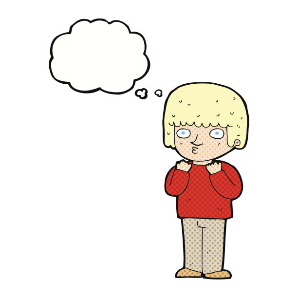 卡通惊奇男人与思想泡泡图片下载