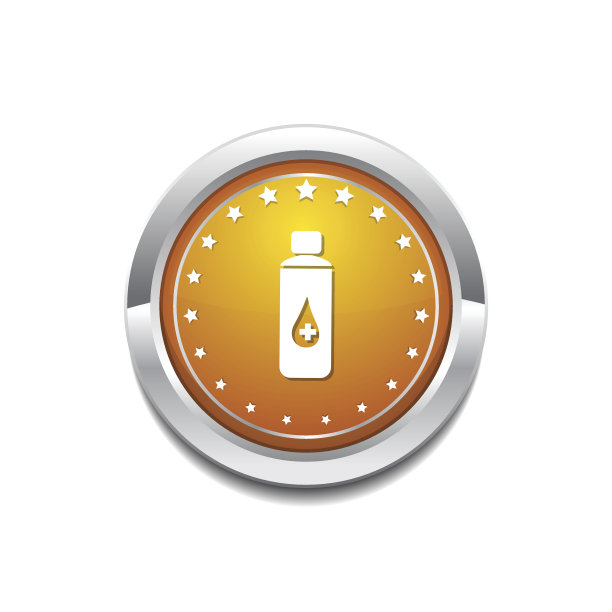 健康包黄色矢量图标按钮图片下载