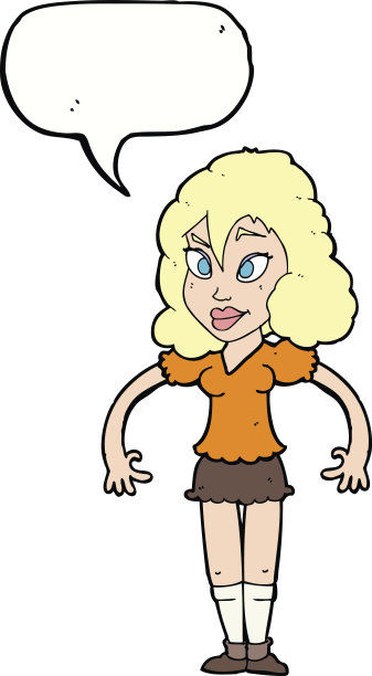 卡通美女与语音泡泡图片下载
