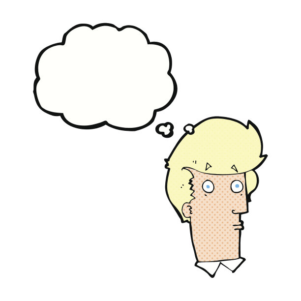 卡通惊奇的表情与思想泡泡图片下载