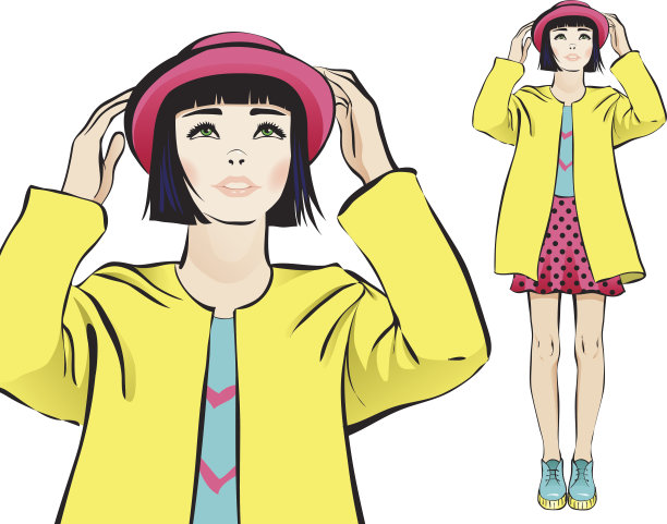 戴帽子的女孩图片下载