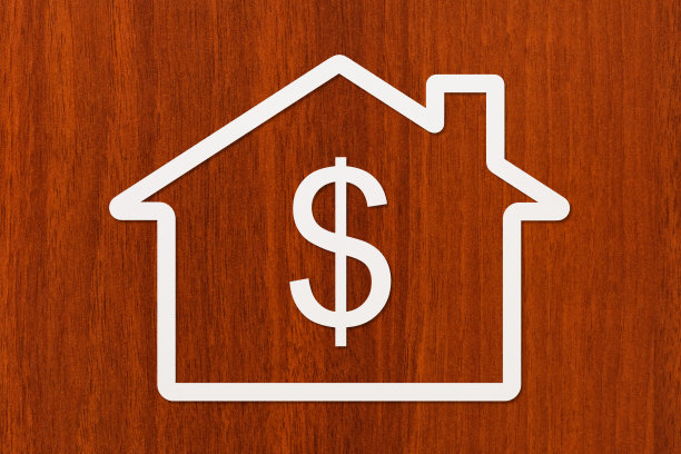 里面有美元标志的纸房子。抽象概念形象图片下载