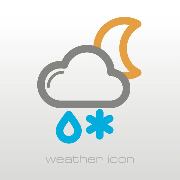 云 雪 雨 月亮天气图标图片下载