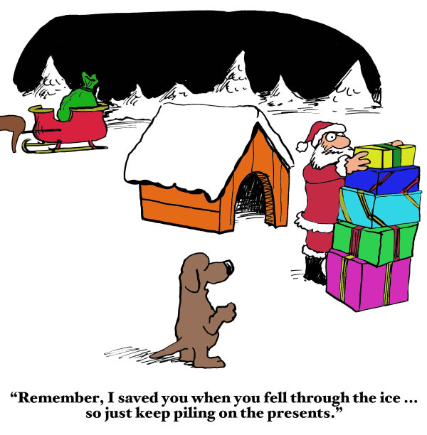 狗想要很多圣诞礼物图片下载