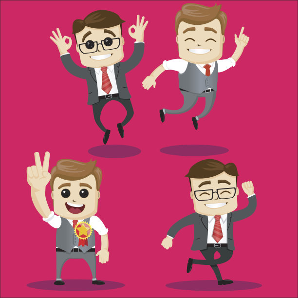 向量集的经理或业务人员的性格。图片下载