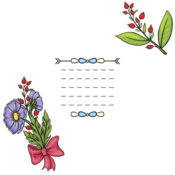 复古背景与卡通花朵图片下载