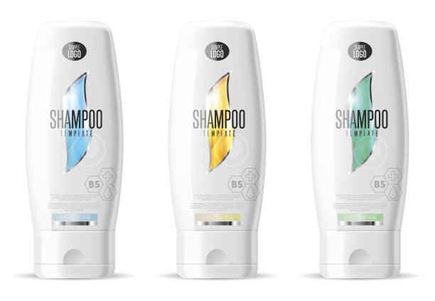 化妆品品牌模板。现实的瓶组。图片下载