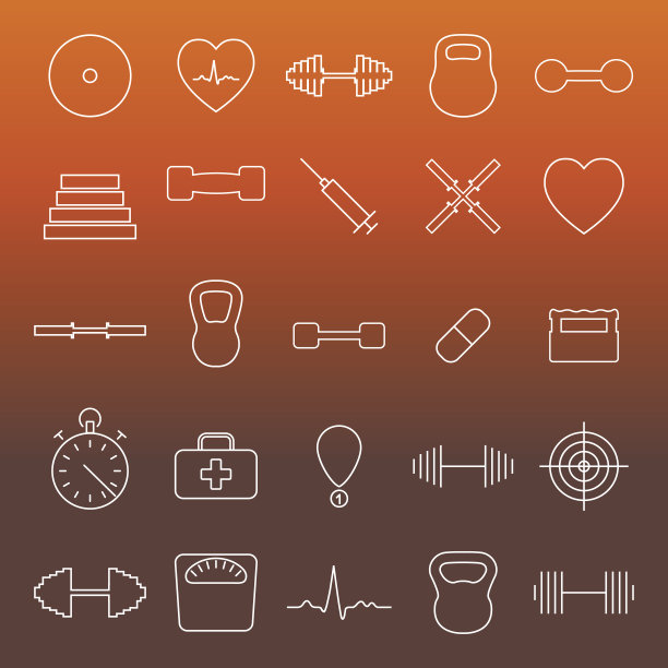 图标运动和健康，矢量插图。图片下载