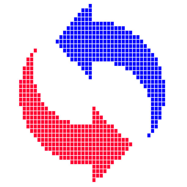 圆形的马赛克箭头，像素块图片下载