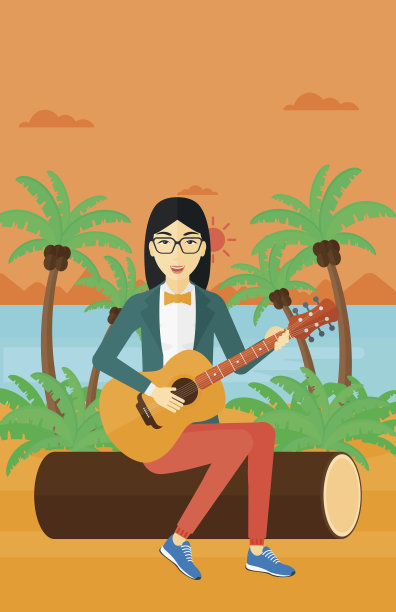 女人弹吉他图片下载