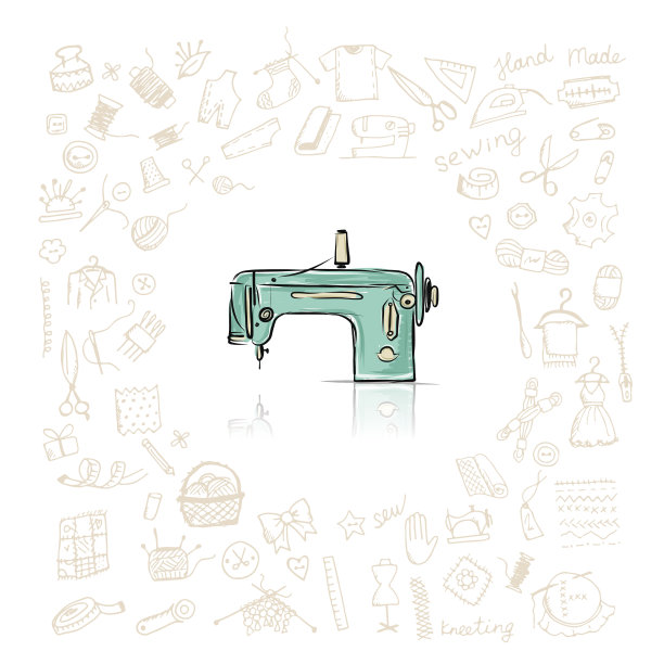 缝纫机，为您的设计草图图片下载