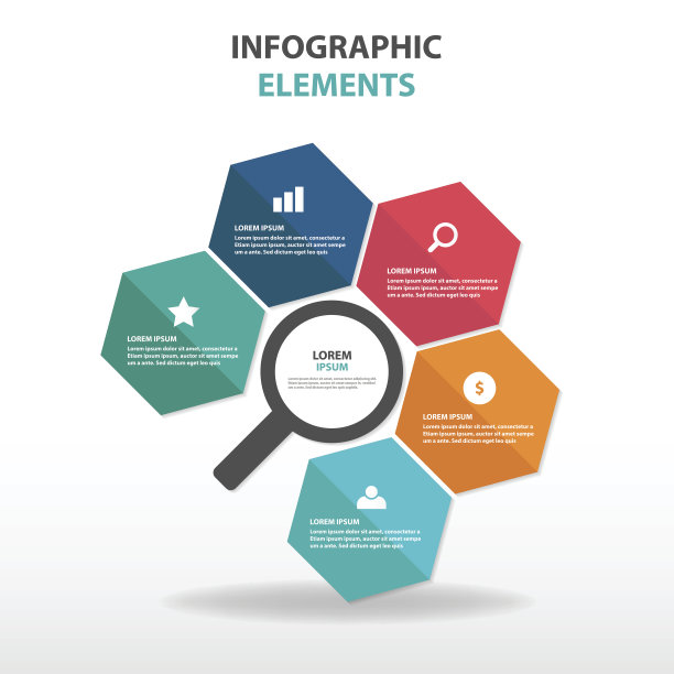 抽象三角业务信息图元素，平面设计矢量表示模板图片下载