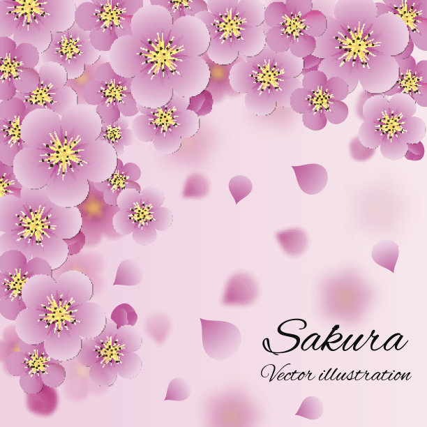 樱花向量背景图片下载