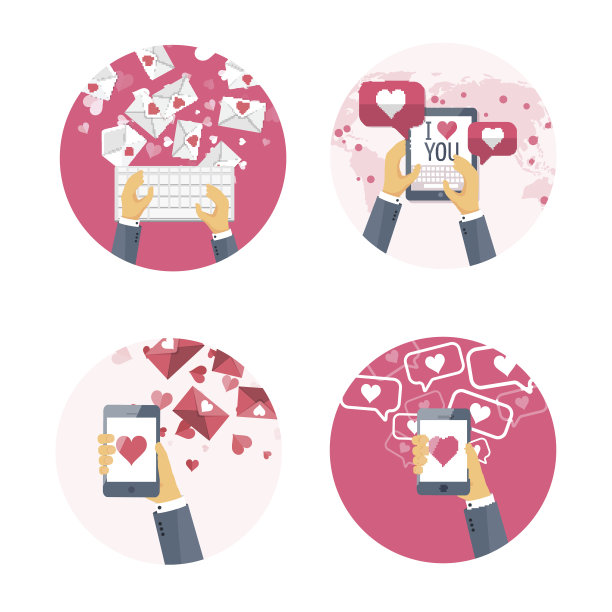 矢量插图。平板背景与键盘，手，智能手机，平板电脑。爱图片下载