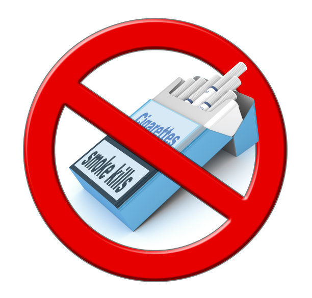 香烟包装和戒烟标志。3d渲染图片下载