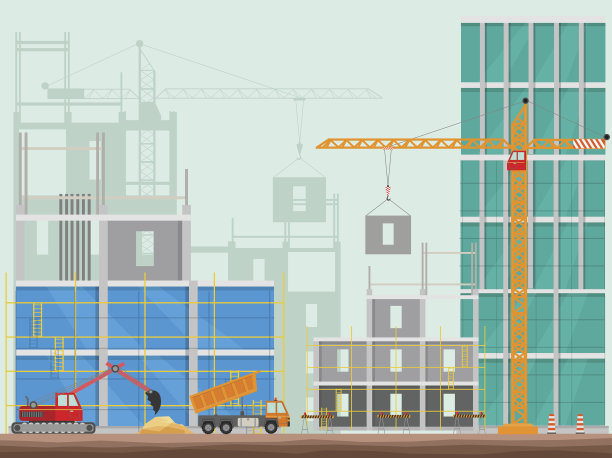 概念过程建设建设一个房子矢量插图背景图片下载