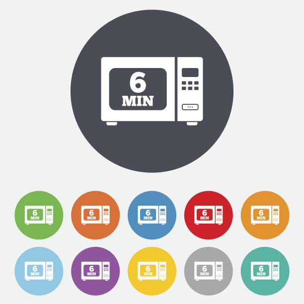 在微波炉中烹饪标志图标。电炉图片下载