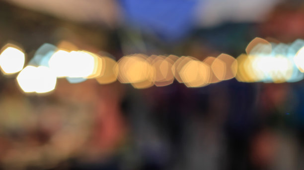 泰国节日夜派对灯光模糊散景背景图片下载
