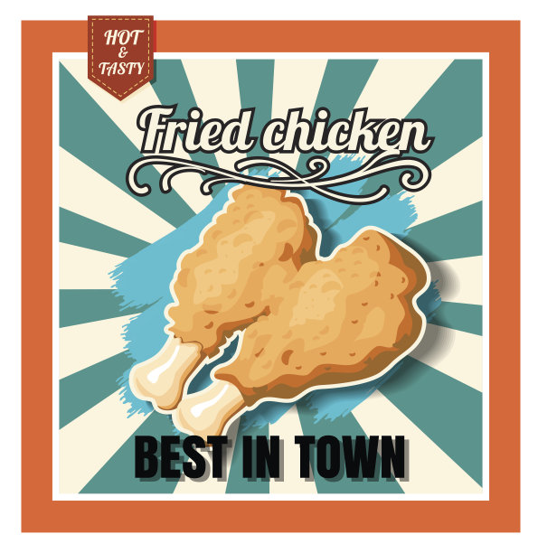 餐厅快餐菜单炸鸡在美丽的背景图片下载