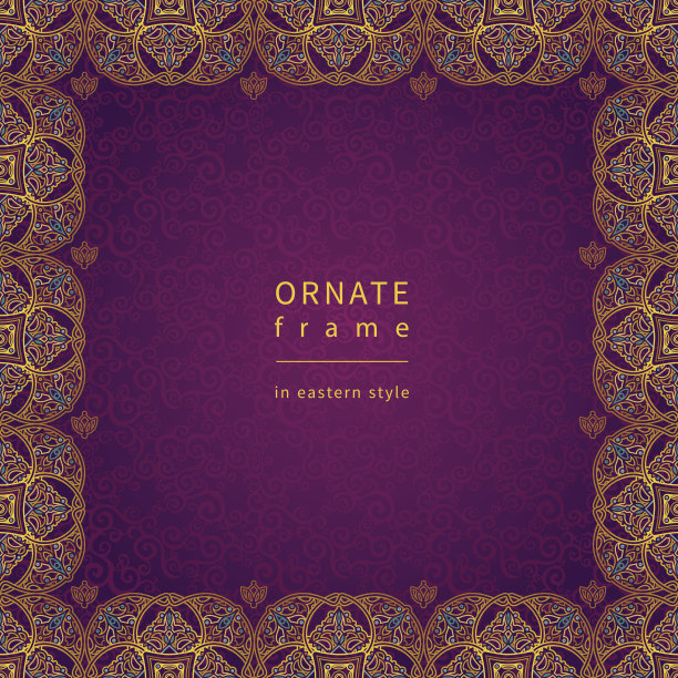 东方风格的矢量框架。图片下载
