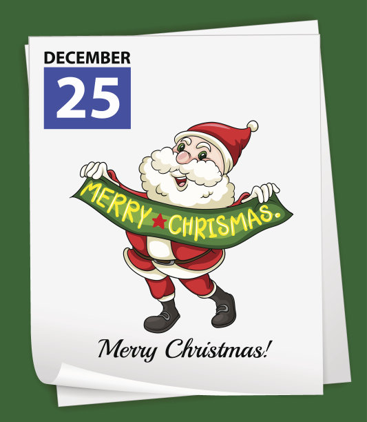 日历显示12月25日图片下载