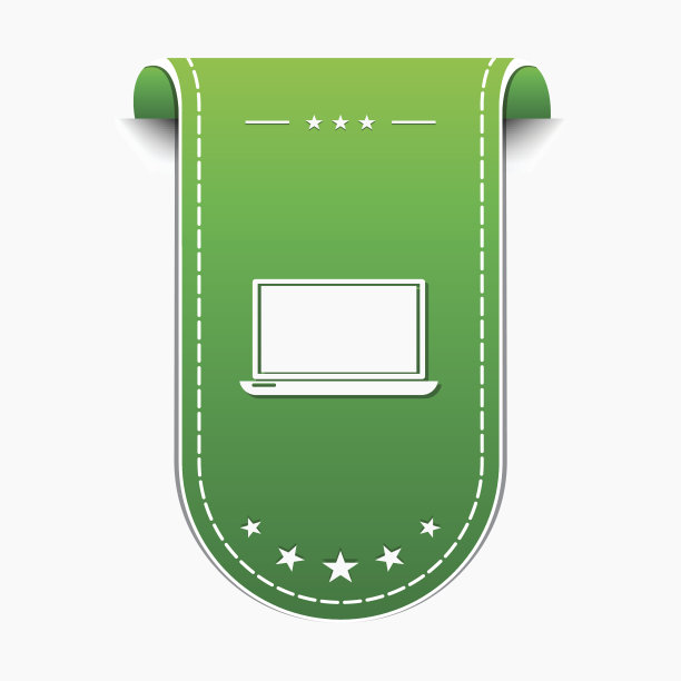 笔记本电脑绿色矢量图标设计图片下载