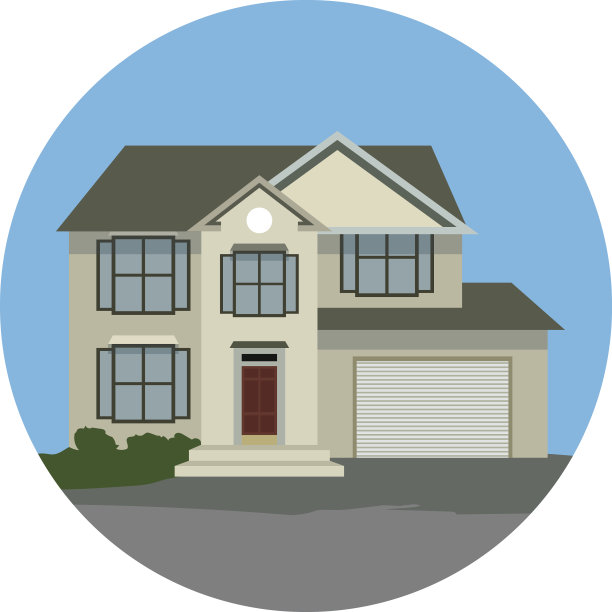 家庭房子彩色矢量插图图片下载